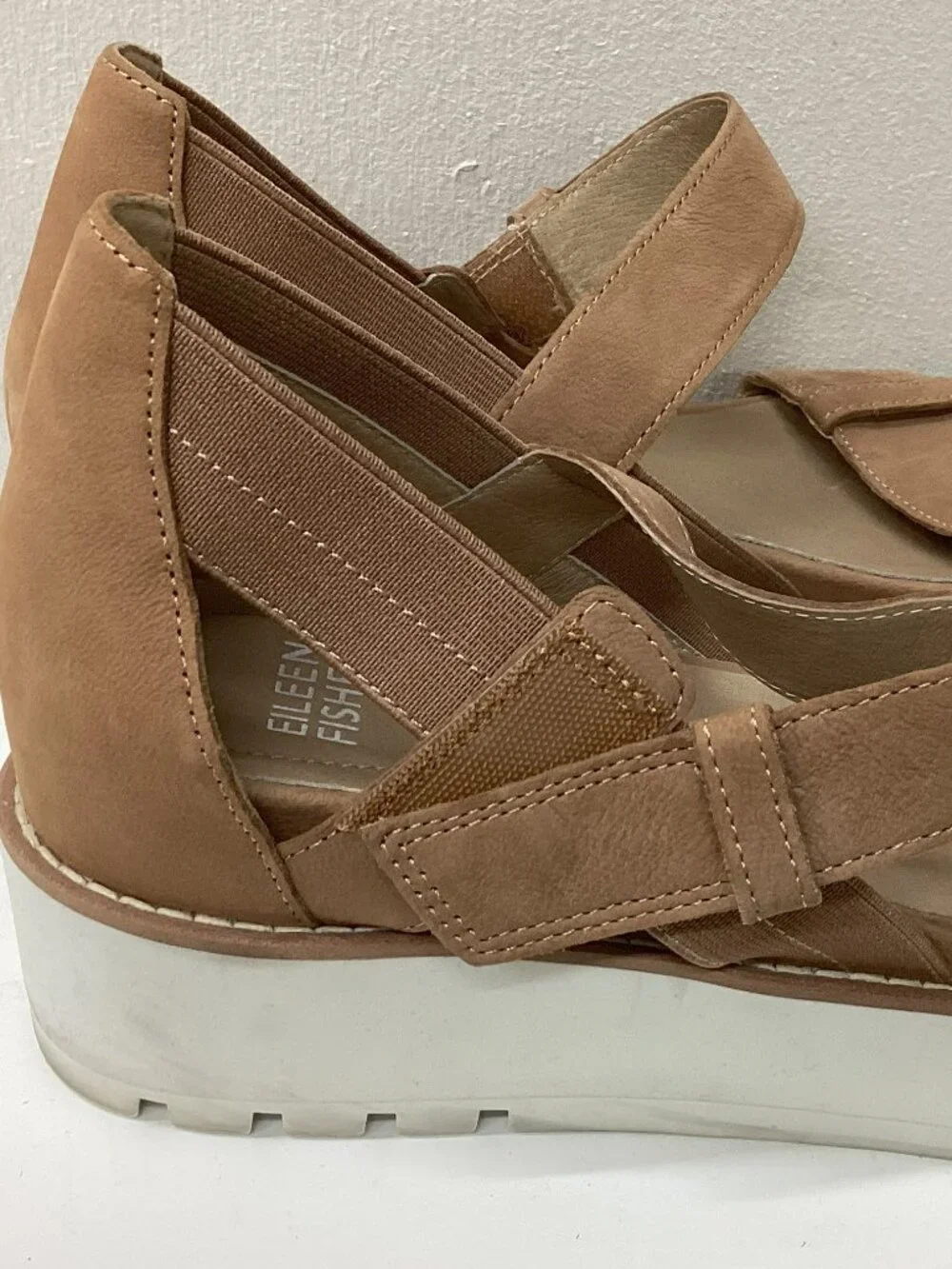 Eileen Fisher Luck Smooth Leather Wedge Sandal